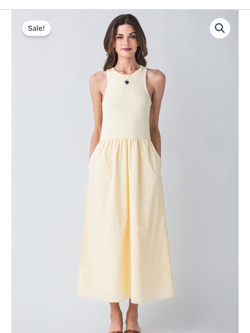 RD Style Pale Yellow Sleeveless Maxi Dress